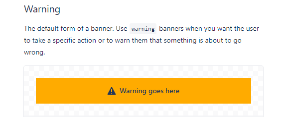 Warning banner example